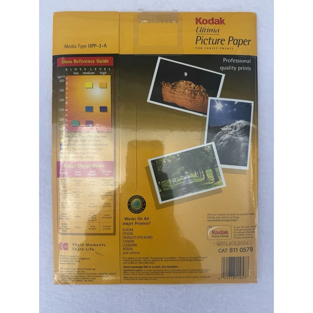 New Sealed Box KODAK Ultima Picture Paper High Gloss 8.5